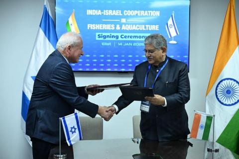 שר החקלאות מר אבי דיכטר ומקבילו ההודי מר רג'יב רנגאן סינג